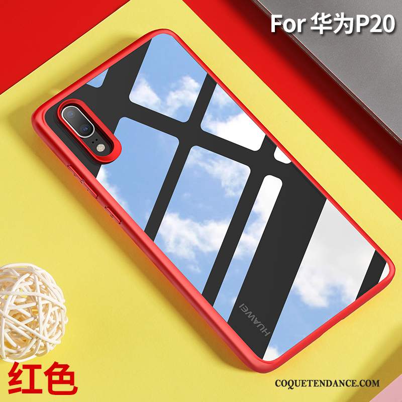 Huawei P20 Coque Créatif Protection Net Rouge Tout Compris Transparent