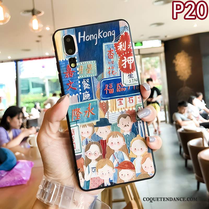 Huawei P20 Coque De Téléphone Frais Fleur Gaufrage Petit