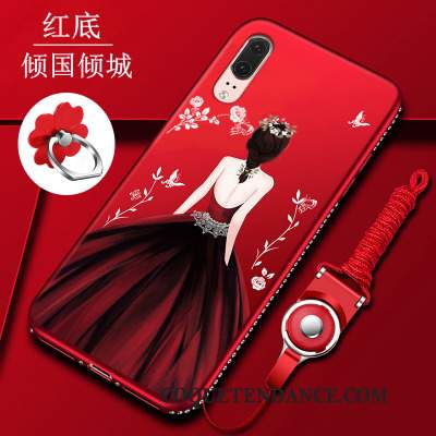 Huawei P20 Coque De Téléphone Étui Tout Compris Silicone Rouge
