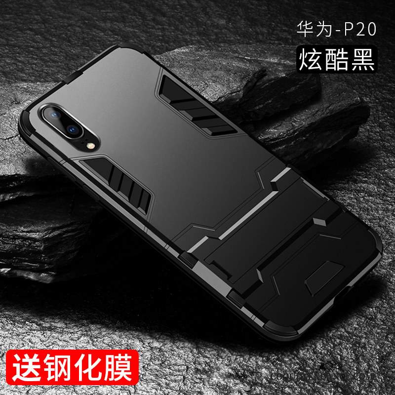 Huawei P20 Coque Noir Luxe De Téléphone Net Rouge Tout Compris