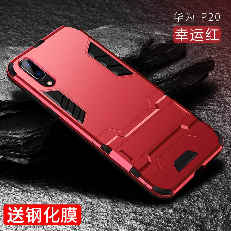 Huawei P20 Coque Noir Luxe De Téléphone Net Rouge Tout Compris