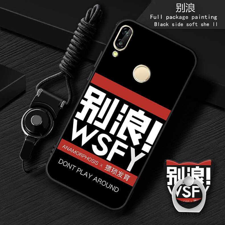 Huawei P20 Lite Coque De Téléphone Incassable Délavé En Daim Rose Étui