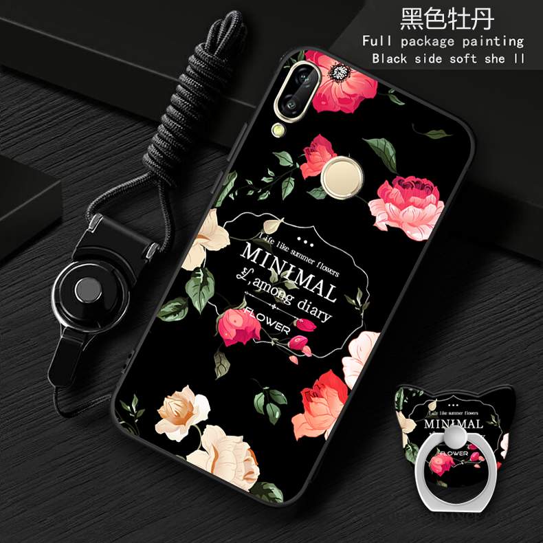 Huawei P20 Lite Coque De Téléphone Incassable Délavé En Daim Rose Étui