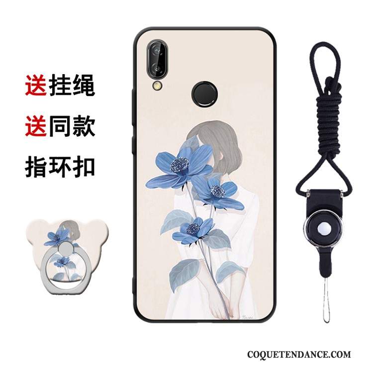 Huawei P20 Lite Coque De Téléphone Net Rouge Bleu Étui Créatif