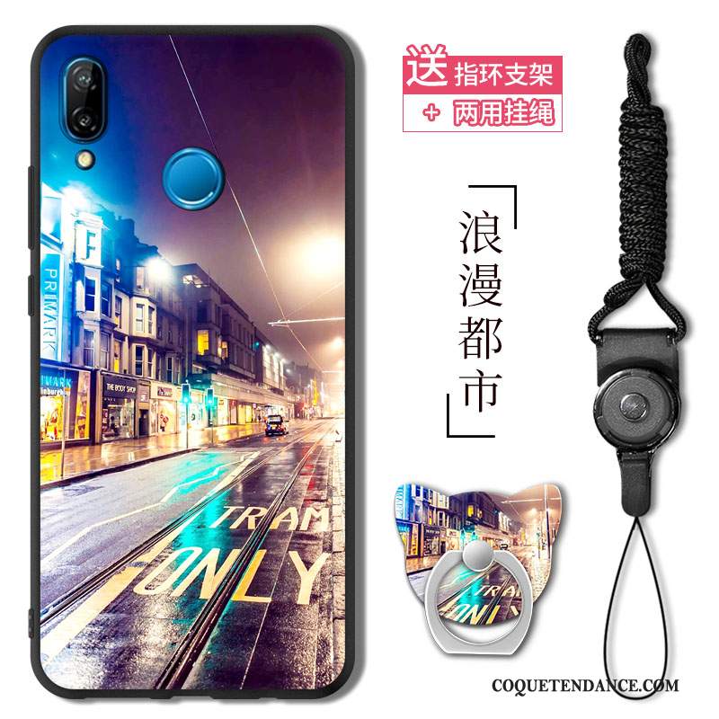 Huawei P20 Lite Coque Dessin Animé De Téléphone Vert Fluide Doux Étui