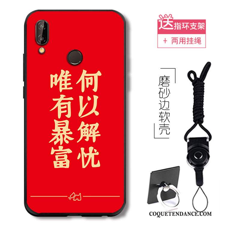 Huawei P20 Lite Coque Ornements Suspendus Anneau Protection Fluide Doux Silicone