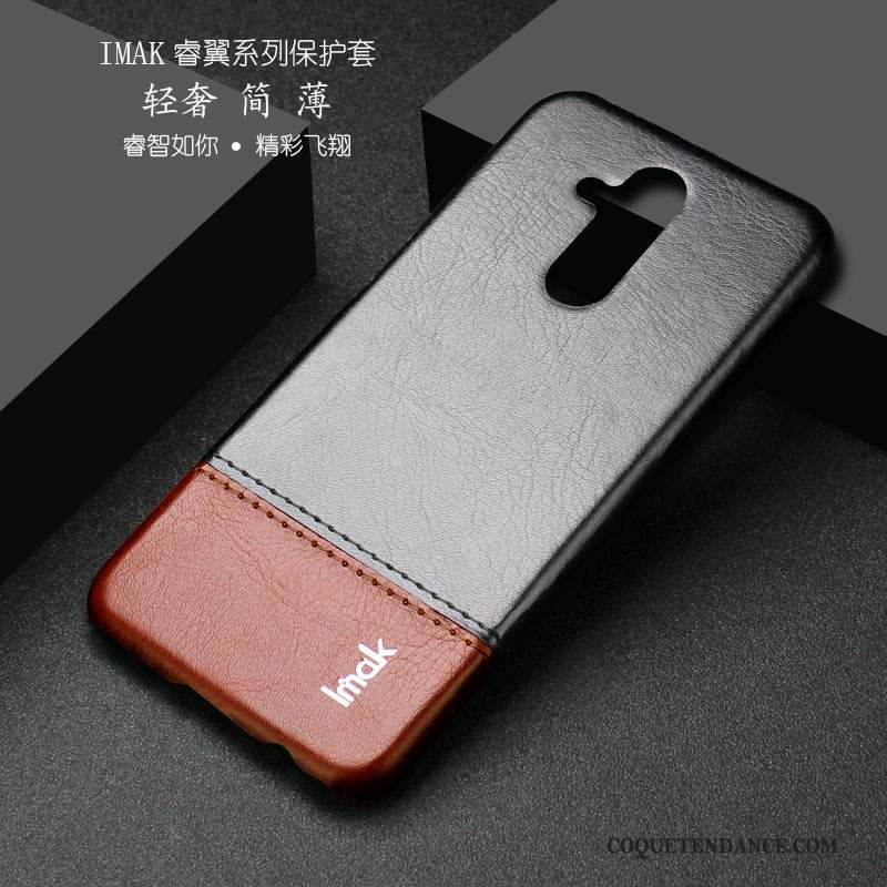 Huawei P20 Lite Coque Étui En Cuir Simple Business Noir Protection