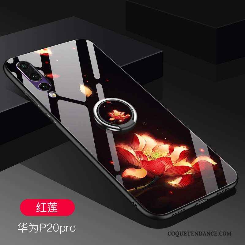 Huawei P20 Pro Coque Charmant Net Rouge Verre Incassable Silicone