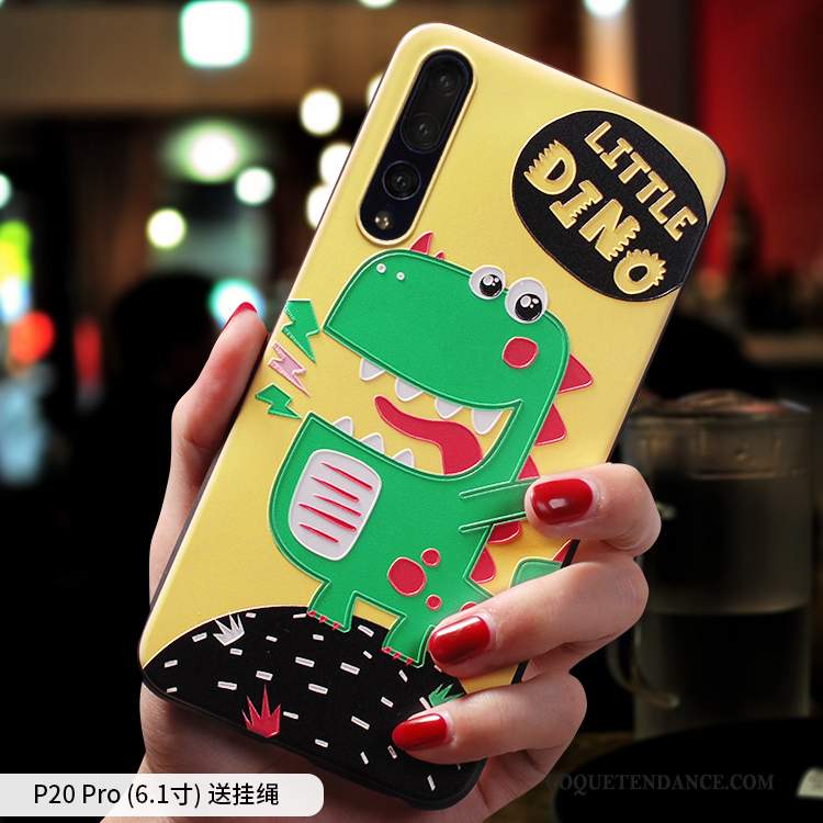 Huawei P20 Pro Coque De Téléphone Amoureux Délavé En Daim Dessin Animé Personnalité