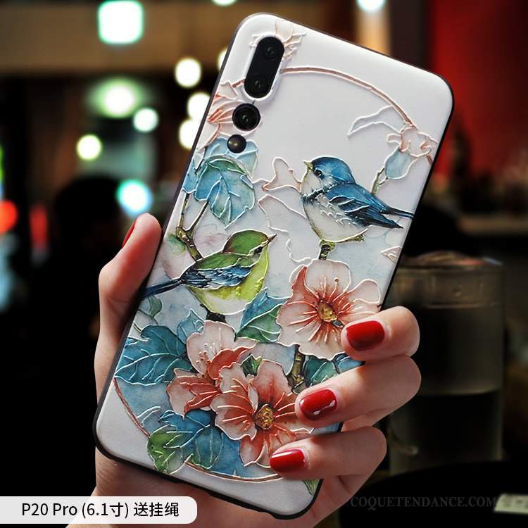 Huawei P20 Pro Coque Silicone Blanc De Téléphone Style Chinois Tendance