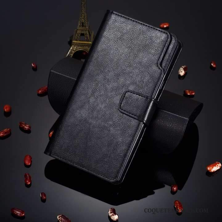 Huawei P30 Coque Carte Rouge Étui En Cuir Incassable