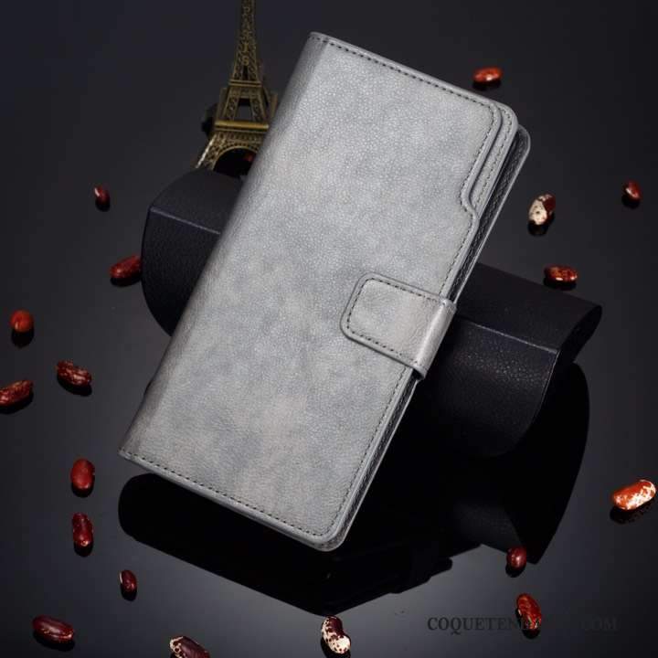 Huawei P30 Coque Carte Rouge Étui En Cuir Incassable