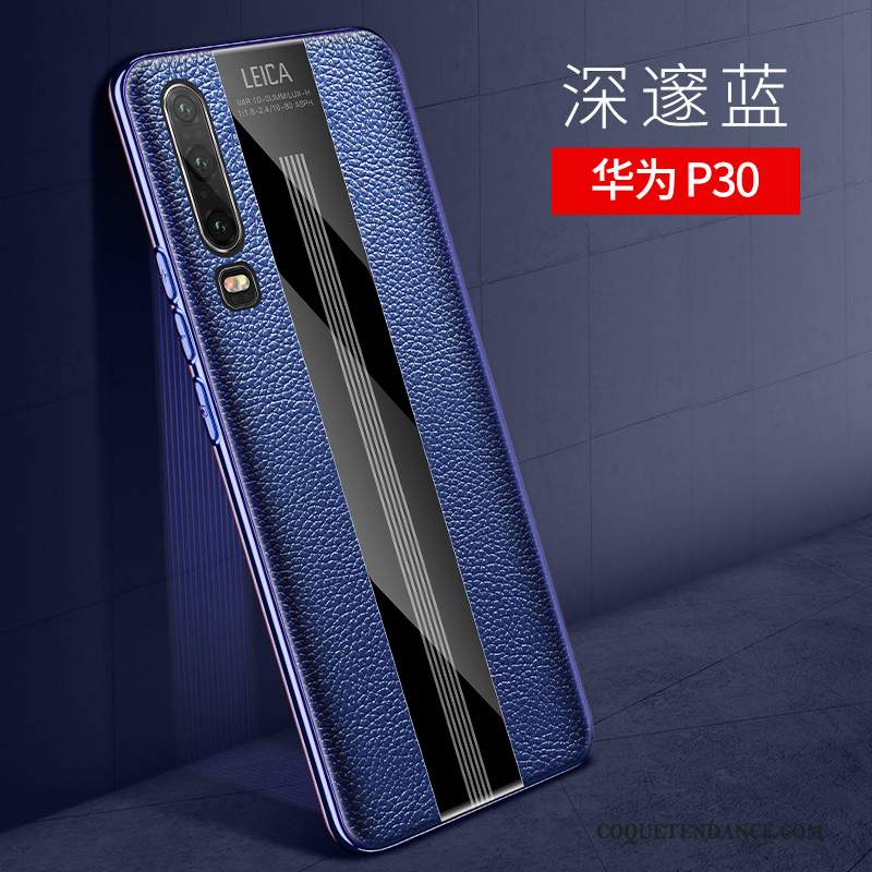 Huawei P30 Coque Incassable Net Rouge Créatif Protection Très Mince