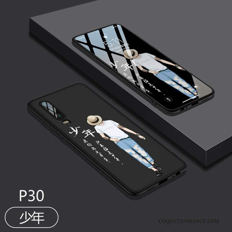 Huawei P30 Coque Silicone Protection Tout Compris Jeunesse Noir