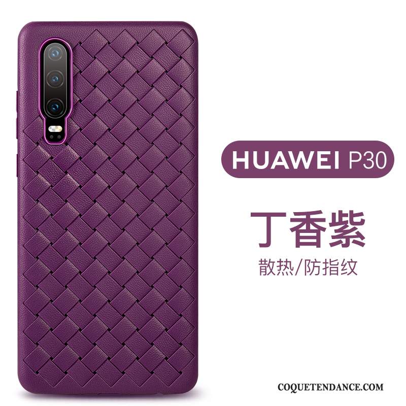 Huawei P30 Coque Tissage Respirant Cuir Protection Incassable