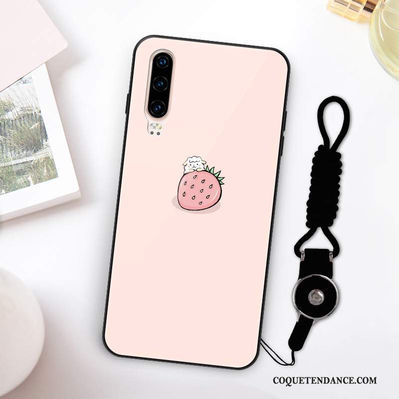 Huawei P30 Coque Verre Incassable Personnalité Rouge Nouveau