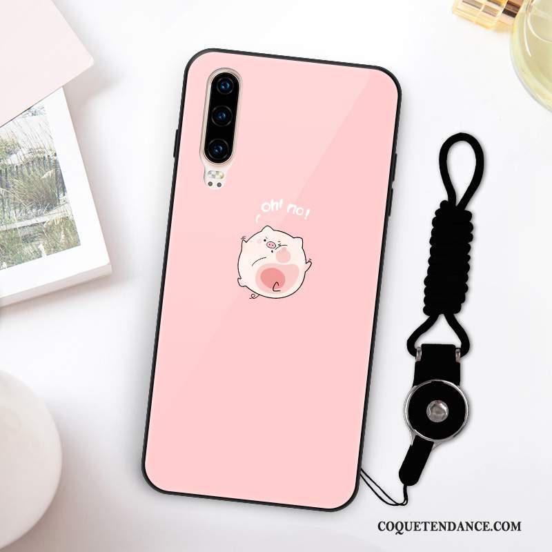 Huawei P30 Coque Verre Incassable Personnalité Rouge Nouveau