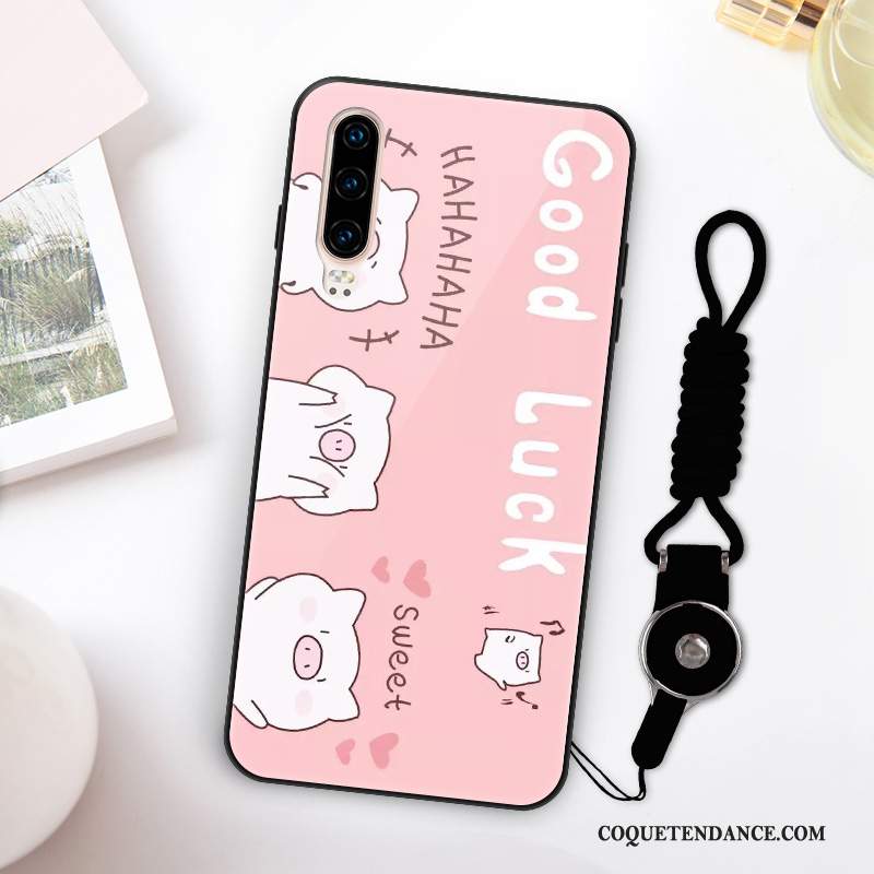 Huawei P30 Coque Verre Incassable Personnalité Rouge Nouveau