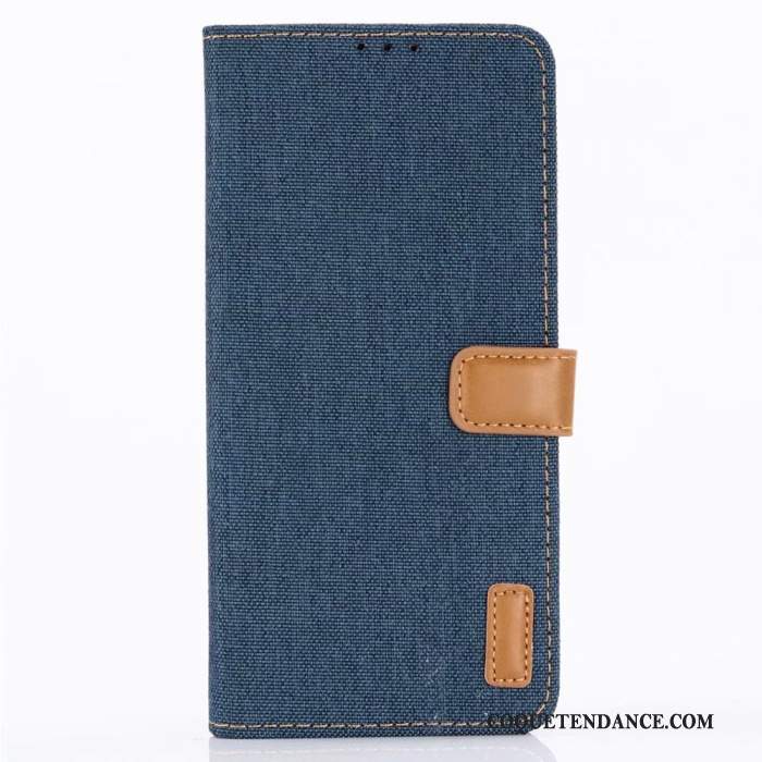 Huawei P30 Coque Étui En Cuir Denim Protection Bleu Modèle Fleurie