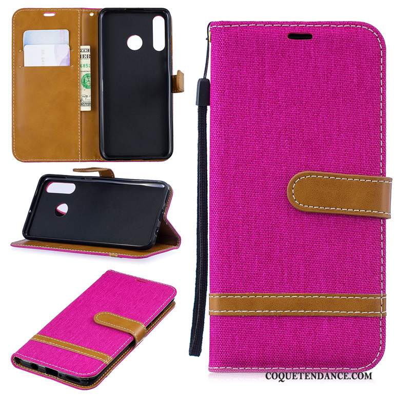 Huawei P30 Lite Coque Clamshell Étui En Cuir Incassable Violet Fluide Doux