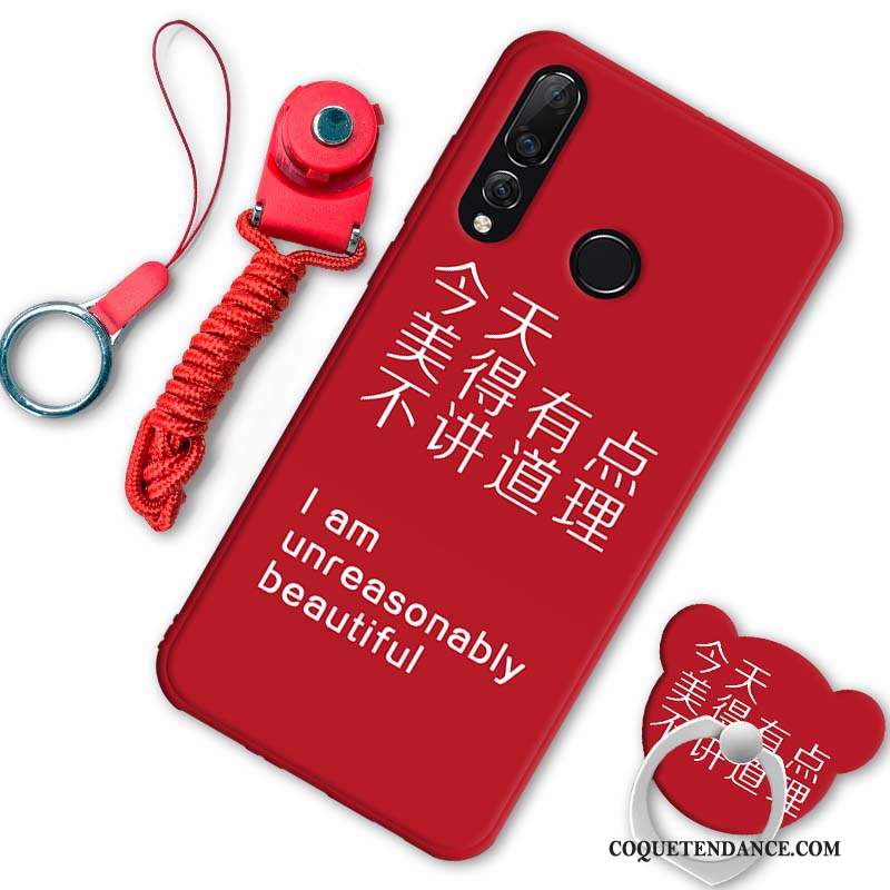Huawei P30 Lite Coque Fluide Doux Tout Compris Mode Étui Rouge