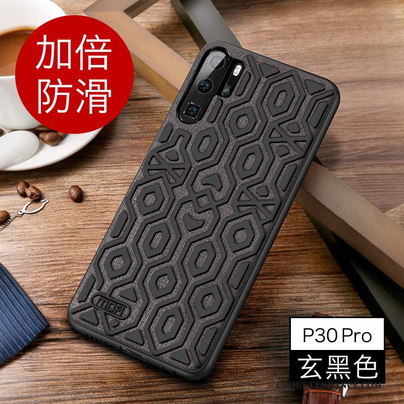 Huawei P30 Pro Coque De Téléphone Incassable Délavé En Daim Silicone Tout Compris