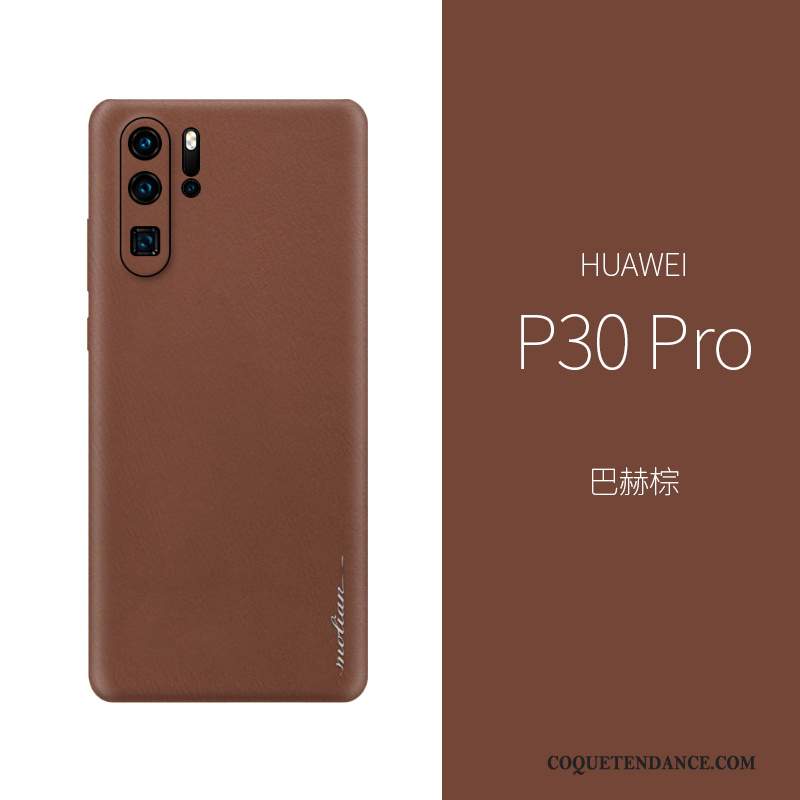 Huawei P30 Pro Coque Tout Compris De Téléphone Très Mince Luxe Cuir Véritable