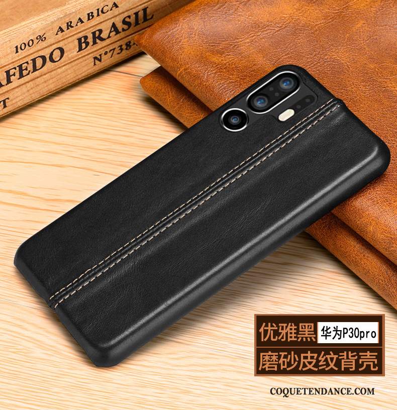 Huawei P30 Pro Coque Étui Cuir Véritable Tout Compris Fluide Doux Étui En Cuir