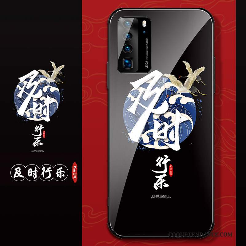 Huawei P40 Coque Noir Marque De Tendance Silicone De Téléphone Créatif