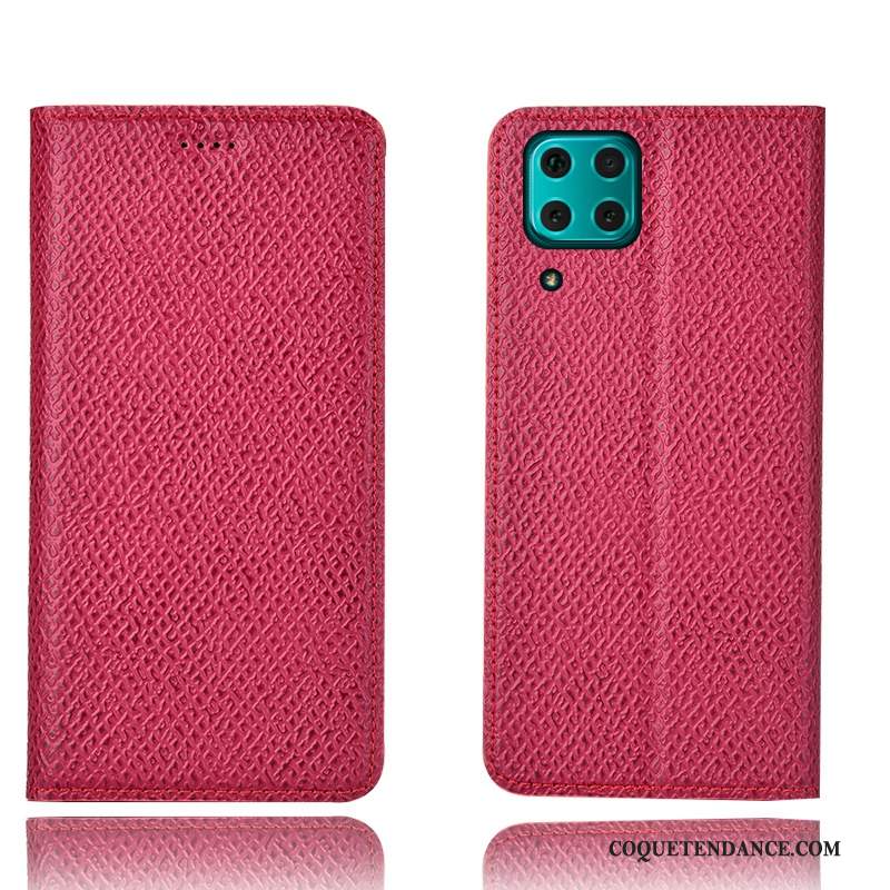 Huawei P40 Lite Coque Bleu Protection Étui Modèle Fleurie Housse