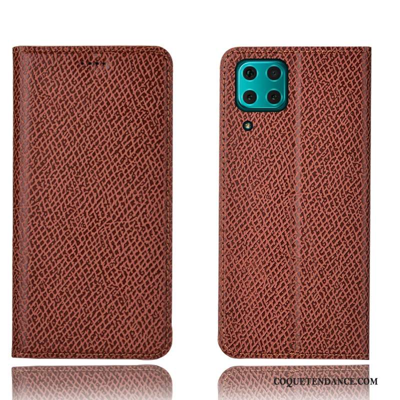 Huawei P40 Lite Coque Bleu Protection Étui Modèle Fleurie Housse