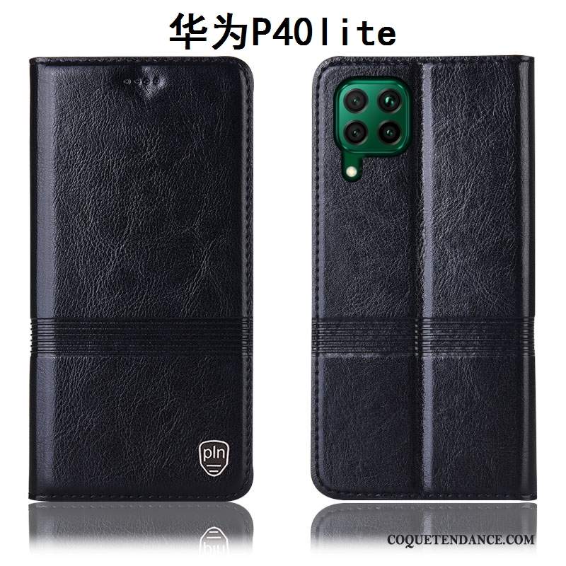 Huawei P40 Lite Coque De Téléphone Incassable Étui En Cuir Tout Compris Bleu