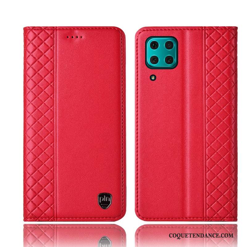 Huawei P40 Lite Coque Housse Incassable De Téléphone Cuir Véritable Protection