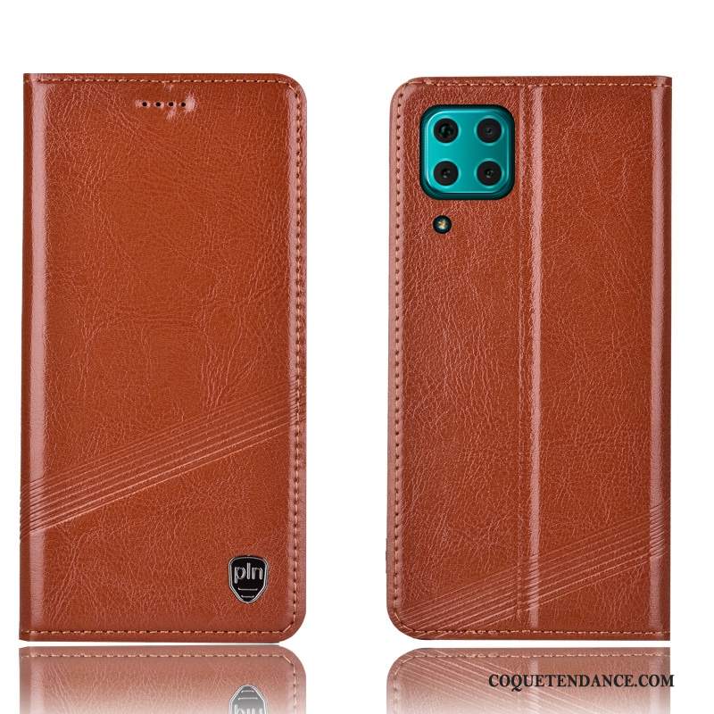 Huawei P40 Lite Coque Incassable Rouge Housse Étui En Cuir Protection