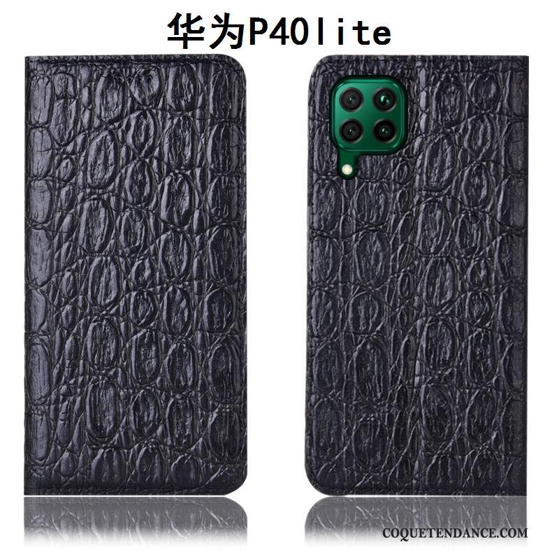 Huawei P40 Lite Coque Incassable Étui En Cuir De Téléphone Rouge Protection