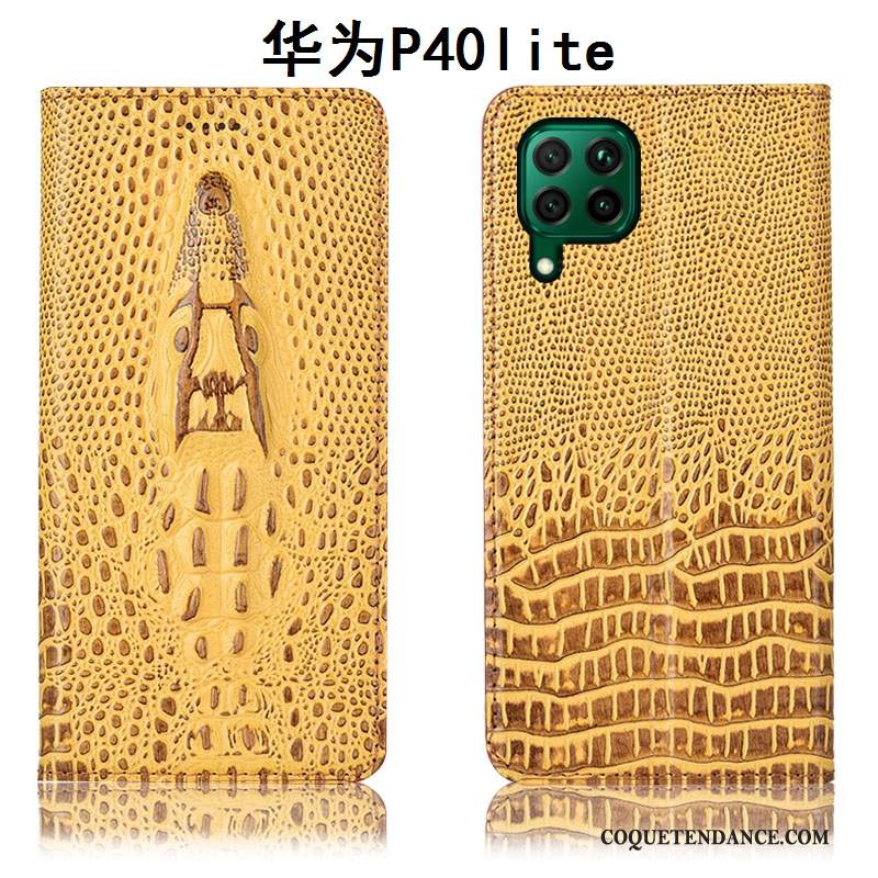 Huawei P40 Lite Coque Jaune Housse Étui De Téléphone Étui En Cuir