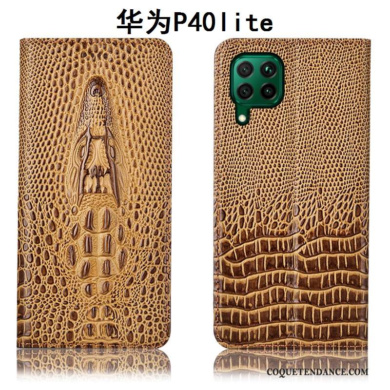 Huawei P40 Lite Coque Jaune Housse Étui De Téléphone Étui En Cuir
