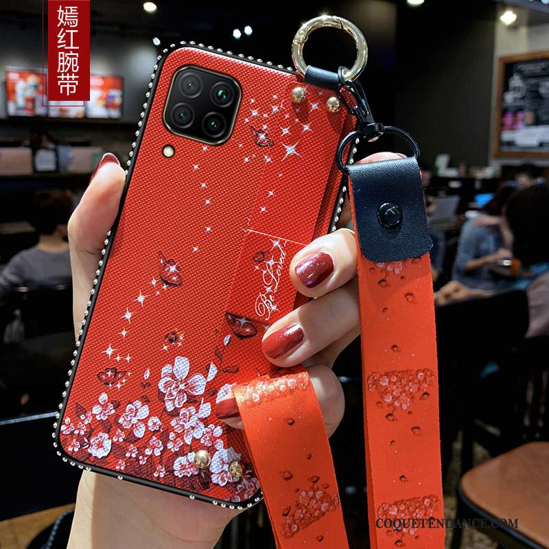 Huawei P40 Lite Coque Rouge Créatif Silicone Fluide Doux De Téléphone
