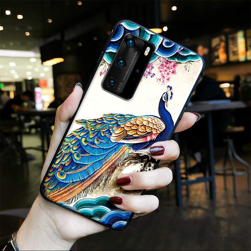 Huawei P40 Pro Coque Amoureux Incassable Ethnique Tendance Protection