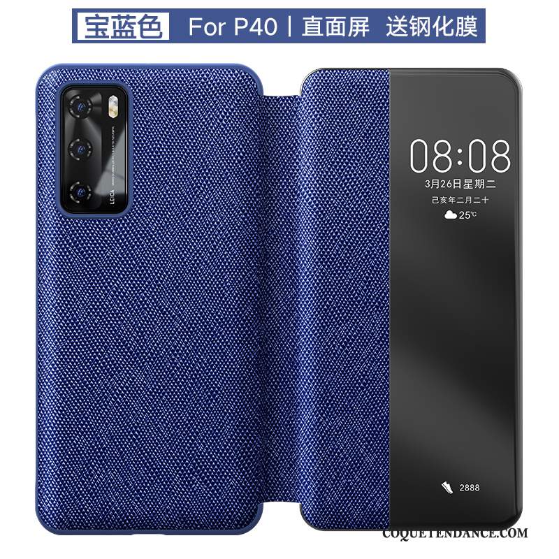 Huawei P40 Pro Coque De Téléphone Tout Compris Étui En Cuir Cuir Véritable Protection