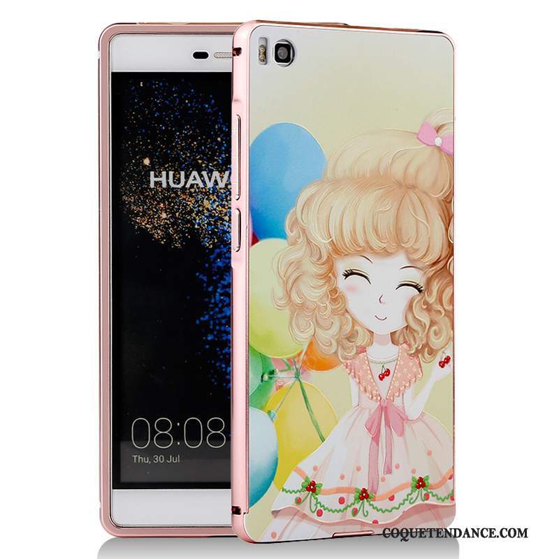 Huawei P8 Coque Border Bleu Métal Protection De Téléphone