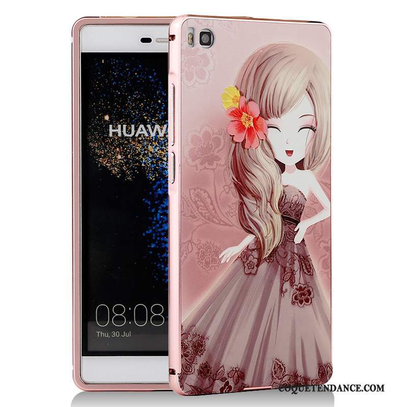 Huawei P8 Coque Border Bleu Métal Protection De Téléphone