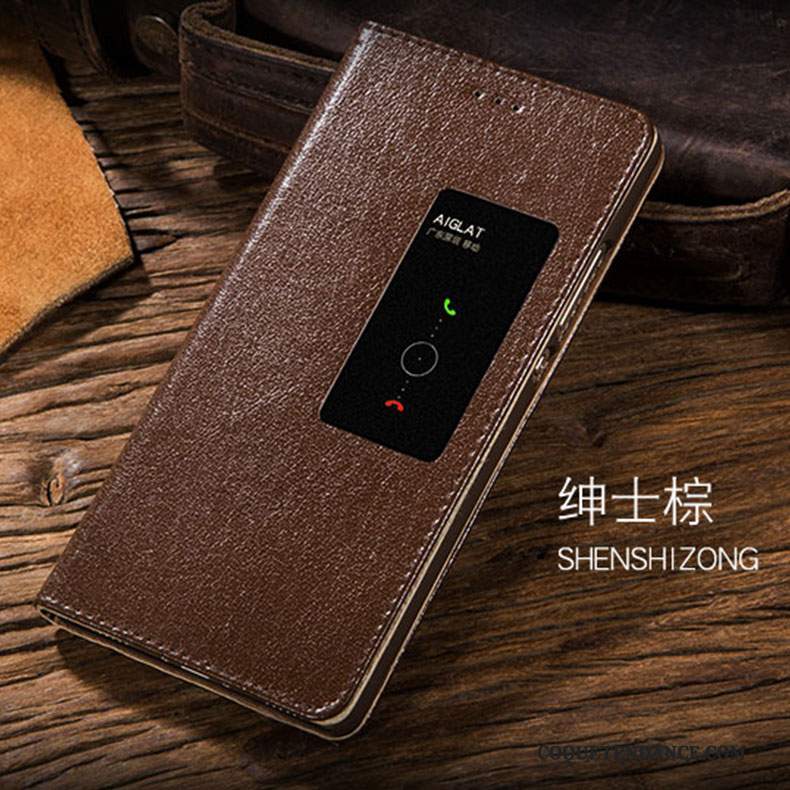 Huawei P8 Coque Mince Étui En Cuir Protection Clamshell Noir