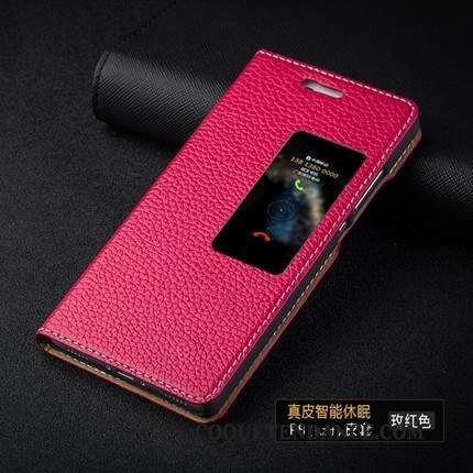 Huawei P8 Coque Mince Étui En Cuir Protection Clamshell Noir