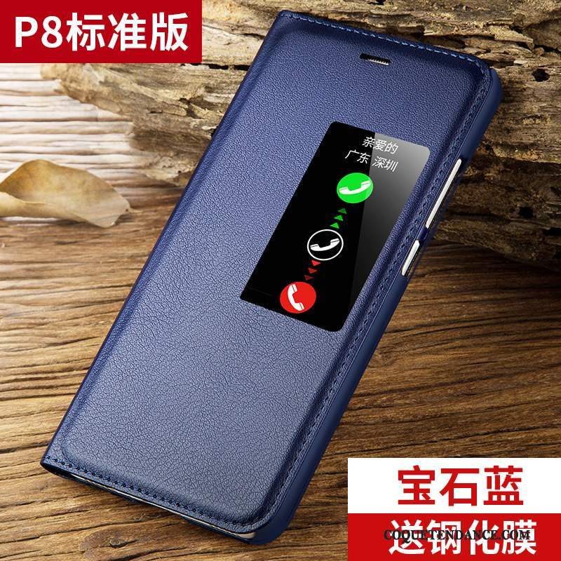 Huawei P8 Coque Protection Étui Incassable Bleu Marin Haute