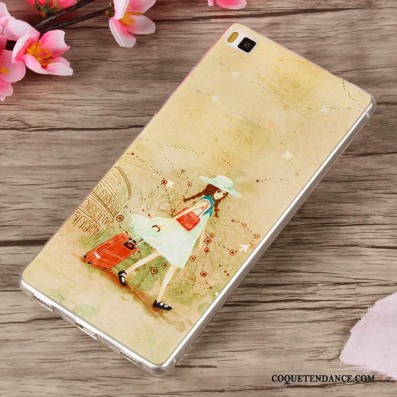 Huawei P8 Lite Coque Incassable Protection Jeunesse Vert Fluide Doux