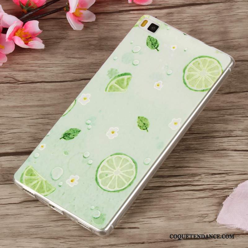 Huawei P8 Lite Coque Incassable Protection Jeunesse Vert Fluide Doux