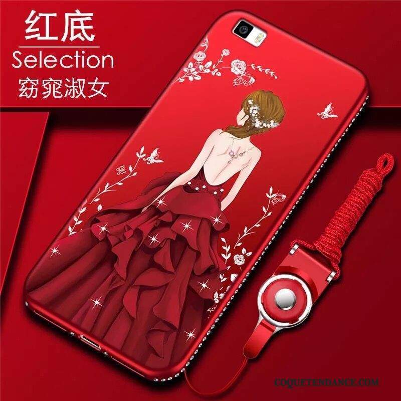 Huawei P8 Lite Coque Rouge Silicone Étui De Téléphone Fluide Doux