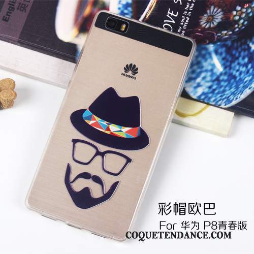 Huawei P8 Lite Coque Transparent Gaufrage Étui Coque De Téléphone