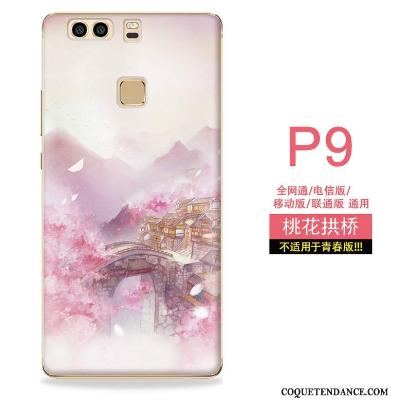 Huawei P9 Coque Gaufrage Ornements Suspendus Multicolore Tout Compris Incassable